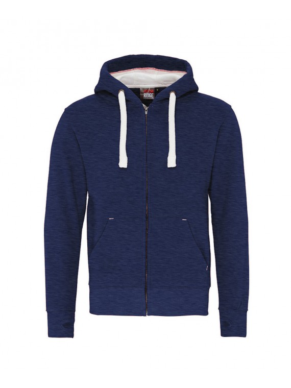 sweat zippé COTTONRIDGE bleu marine melange