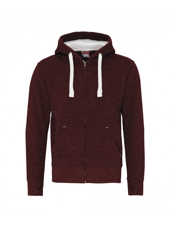 sweat zippé COTTONRIDGE bordeaux melange